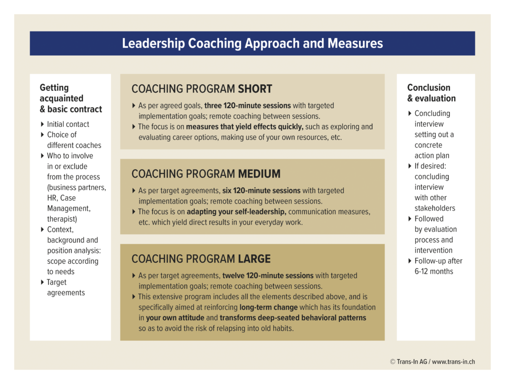 Trans-In – Approach and measures in leadership coaching