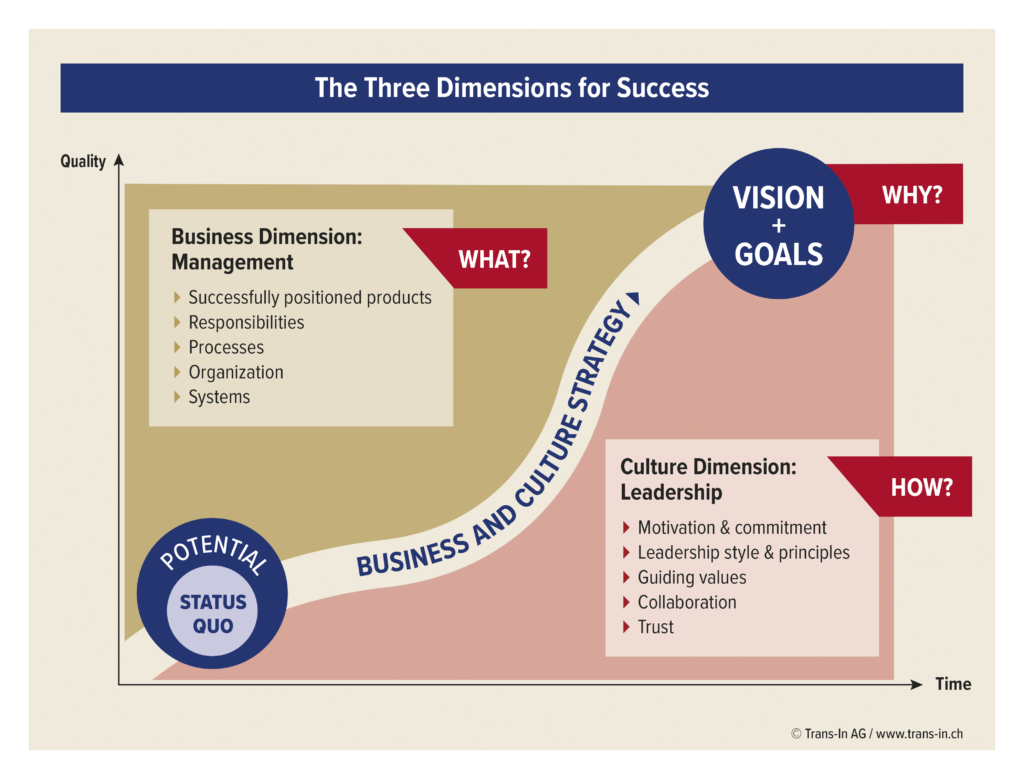 Grafic Three dimensions to success